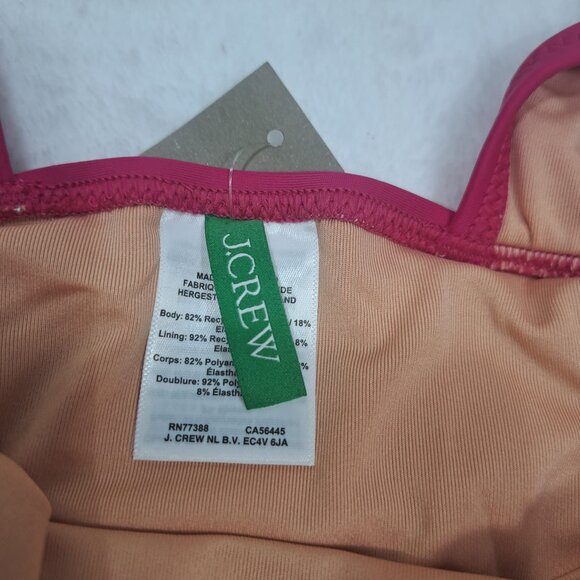 J.Crew Women’s Ruched V Neck One Piece Swimsuit Radiant Fuchsia BC116 Size 2 NEW - Picture 11 of 15
